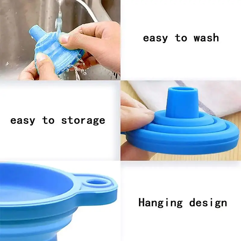 Car Engine Funnel, 1 Count Universal Silicone Liquid Funnel, Washer Fluid Change Foldable Portable Auto Engine Oil Petrol Change Funnel, Vehicle 4