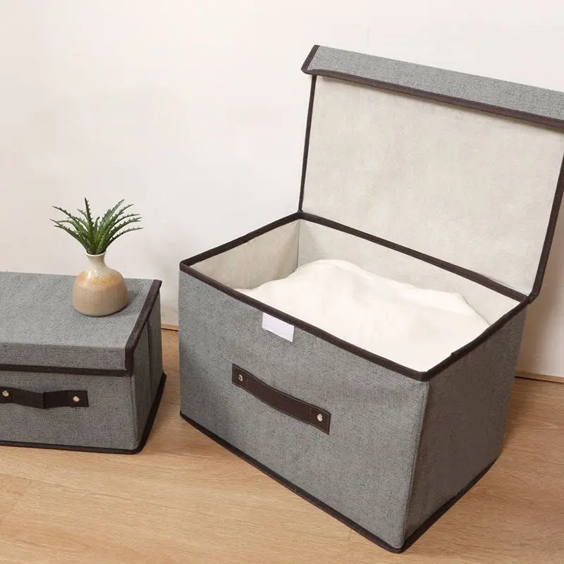 Hộp vải Đựng Đồ Đa Năng  Size Lớn Thùng Đựng Quần Áo Đồ Lót Đồ Chơi Gấp Gọn Có Nắp Lắp Ráp 3