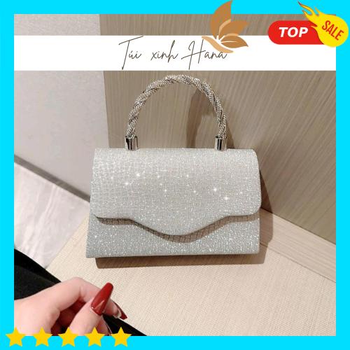 Túi xách nữ SPT11 - Túi Cầm Tay Dự Tiệc Phối Dây Xích Sang Chảnh tui qc