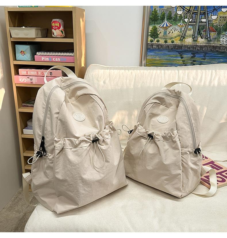 Product Introduction of Backpack, Student Schoolbag, Outdoor Backpack Leisure Simple and Lightweight Early High School Student Schoolbag New Drawstring All-Match Travel Backpack 16