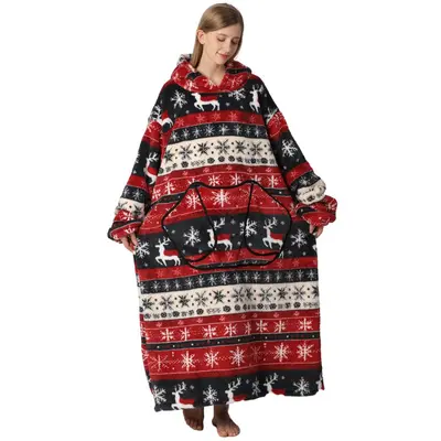 Pink Palm Puff Hoodie AmyHomie Oversized Sherpa Hoodie Blanket