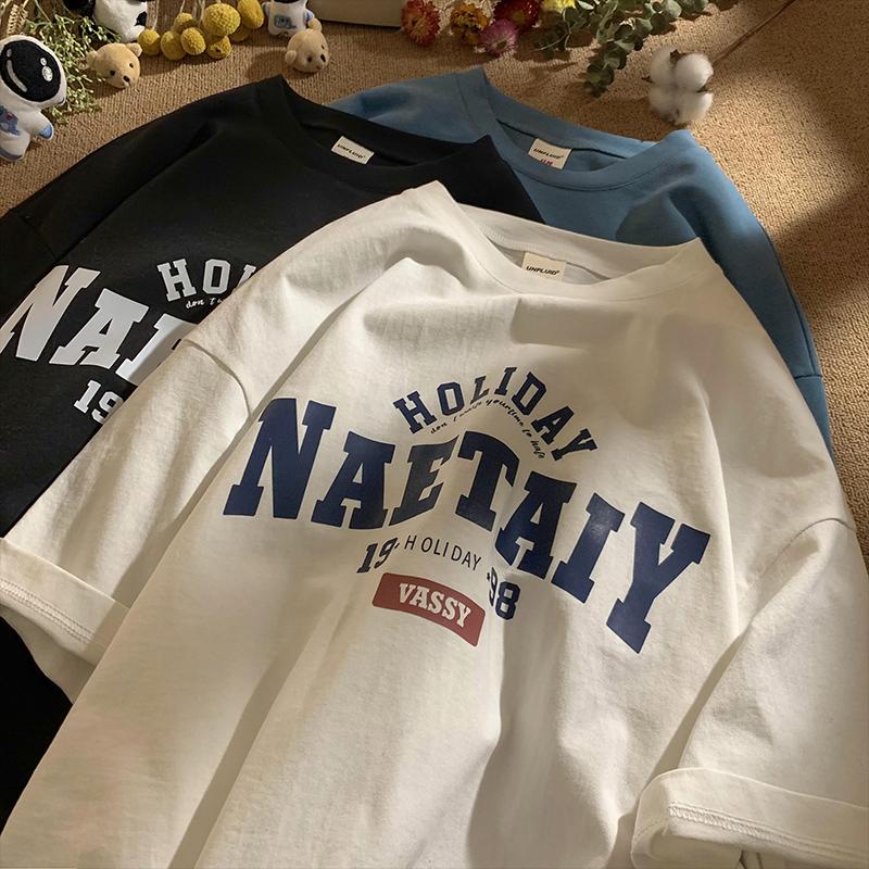 Áo Phông Form Rộng In Chữ HOLIDAY NAETAIY Áo Thun Tay Lỡ Nam Nữ Form Rộng Unisex Chất Cotton