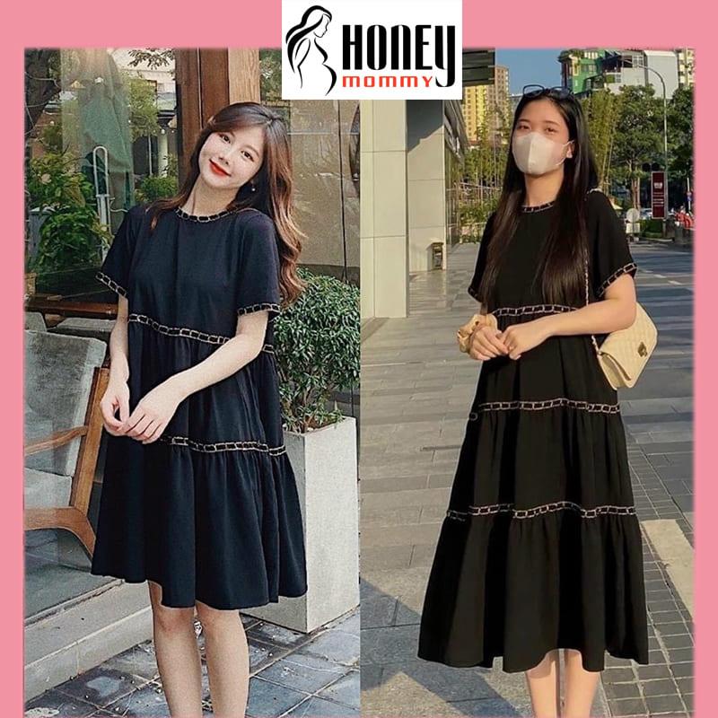 Đầm Bầu Váy Bầu Babydoll Dáng Dài Nhiều Tầng Mùa Hè Phối Ren Xinh Xắn Đi Chơi Dự Tiệc HD2706 Honey Mommy Váy Nữ Women Dress