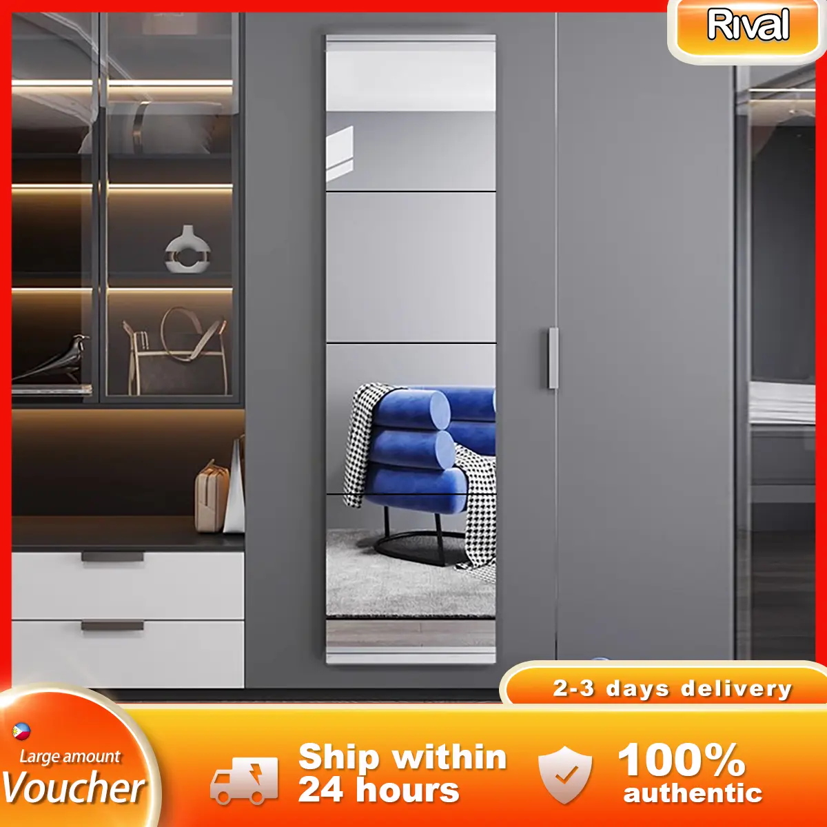 Full-length Mirrors Self-Adhesive Square DIY Wall Smooth Reflection HD Safety Mirror Tiles Decorative Sticker Acrylic Stitching Decor For Living Room Decoration Set Minimalist Durable