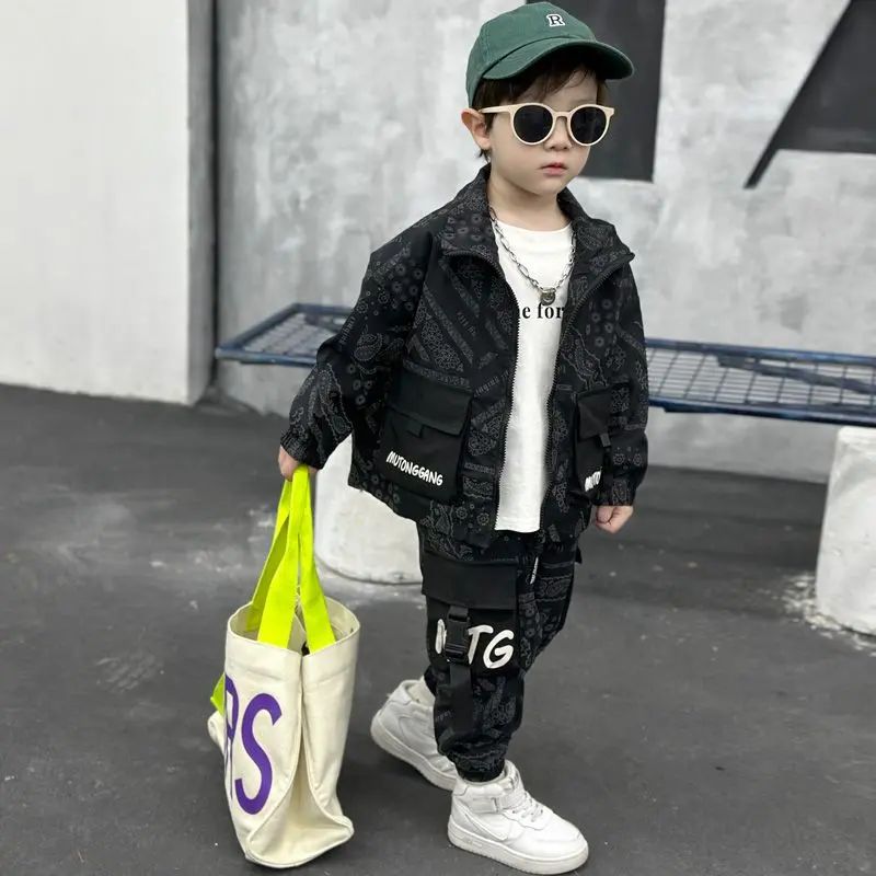 Bộ Quần Áo Bé Trai, Bộ Sưu Tập Xuân Thu, Thời Trang Mới 2024, Quần Áo Trẻ Em, Thiết Kế Xếp Ly Cho Bé Trai, Đẹp Trai, Thích Hợp Cho Mùa Thu, Quần Áo Bảo Hộ Lao Động Mỏng 4