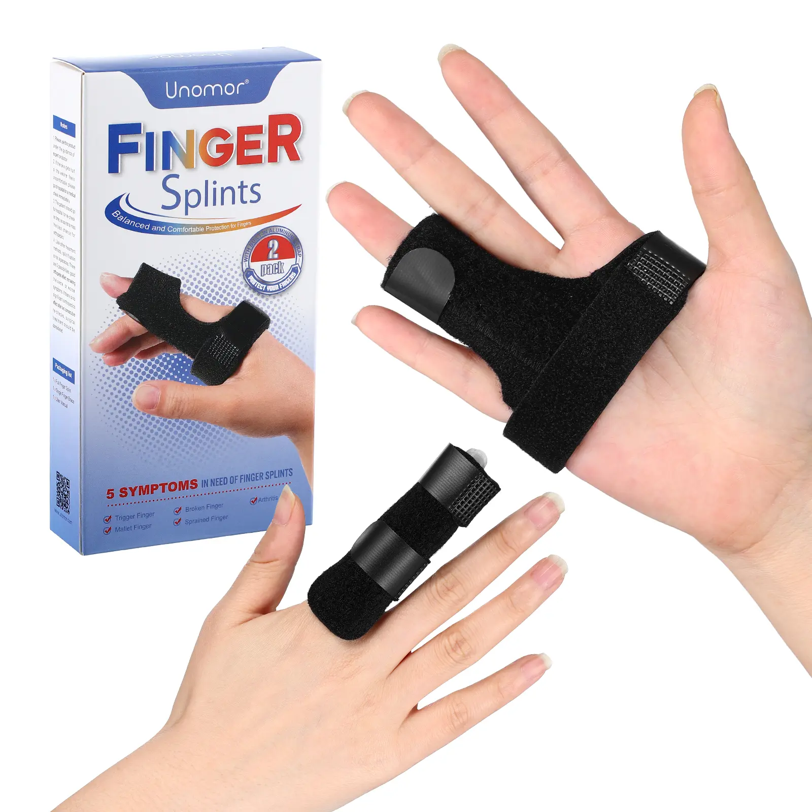 Finger Rehabilitation Training Brace for Trigger Splints Straightening Arthritis Five Fingers Aluminum Sheet Ok Cloth Black