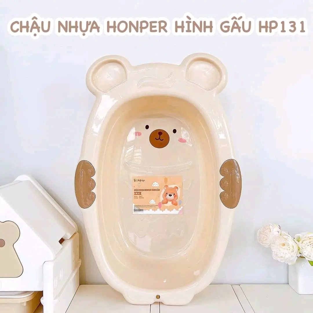 chậu tắm nhựa hình gấu honper