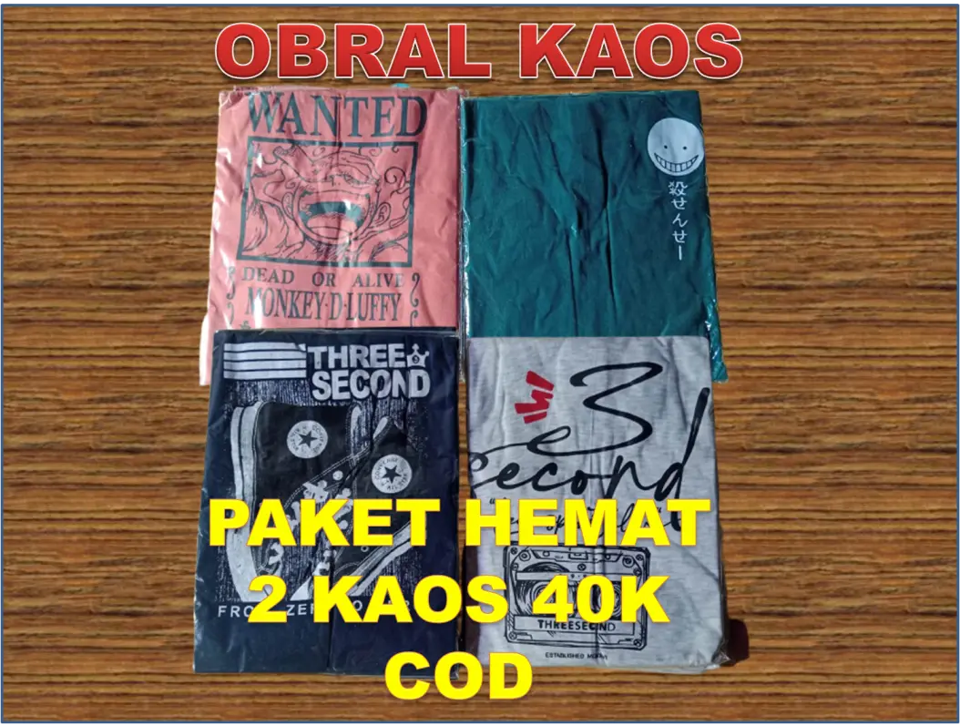 Paket 2 PCS Kaos Distro Murah Harga 40K Kaos Murah/Kaos Santai Murah