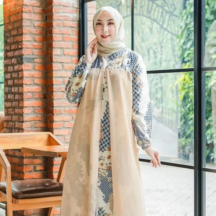 GRASIA GAMIS MAXI MOTIF / GAMIS TRENDY / GAMIS TERBARU cantik ceruti Fit Maroon Muslim Wanita 6