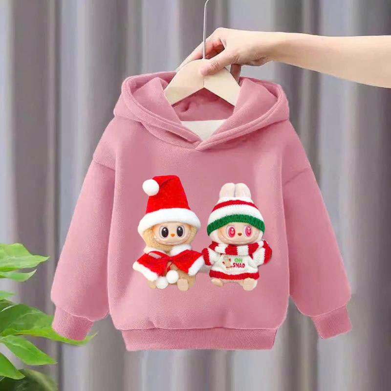 Áo nỉ hoodie bé trai, bé gái hình LABUBU đôi dễ thương, mũ 2 lớp chất nỉ bông mềm mịn cho bé 6-30kg 6