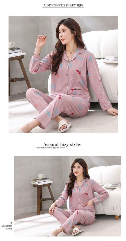 Product Introduction of Bộ Đồ Ngủ, Cao Cấp, Dành Cho Nữ, Mùa Xuân Và Mùa Thu, Dài Tay, Bộ Đồ Cardigan, Phong Cách Hàn Quốc, Thiết Kế Ngọt Ngào, Ngoại Cỡ, Thích Hợp Cho Mùa Thu Và Mùa Đông, Đồ Mặc Nhà 25
