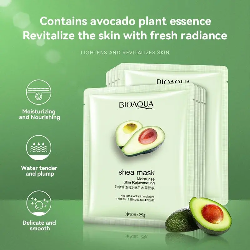 Avocado Infused Face Masks - Hydrating, Anti-Aging, Deep Cleansing & Brightening - Infused with Hyaluronic Acid, Vitamin C, And Natural Botanicals for Glowing Skin
