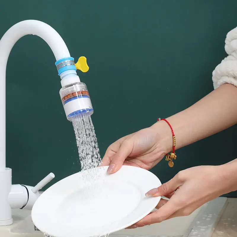 Vòi lọc nước 3 tầng , Tăng áp xoay 360 độ, Có thể kéo dài chống bắn nước, Đầu lọc nước gắn vòi nước bồn rửa chén T19 6