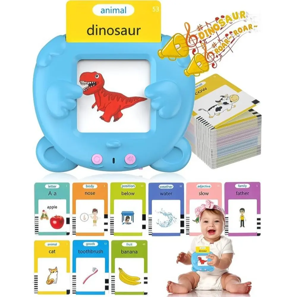 Audible Flash Cards Early Educational English Flashcards Interactive 224PCS Cards Talking Flash Cards Language Learning Reading Kids Audio Electronic Cards Children Gift