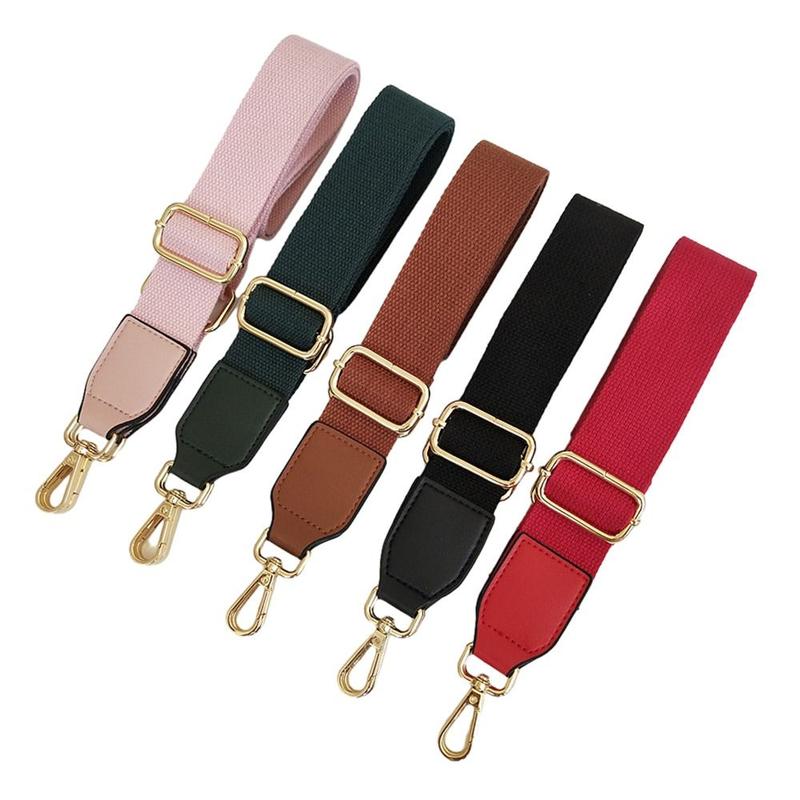 Tali Beg Boleh Laras, Fesyen, Lebar, Tali Beg Bahu Gantian, Bahan Kanvas, Warna Pepejal, Tali Pinggang Beg Tangan 5
