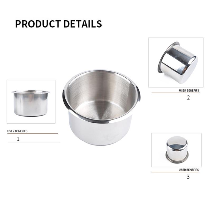 Stainless Steel Cup Drink Bottle Insert Cup Holder Cup Drink Holder for Marine Boat Yacht Truck Camper Car Cup Holder 4
