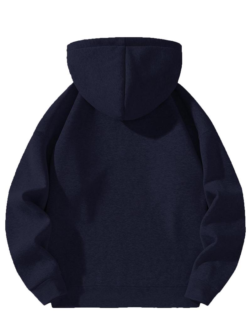 Product Introduction of Two-Piece Set Men's Solid Drop Shoulder Zip Up Hoodie & Drawstring Waist Pocket Sweatpants, Casual Fashion Cozy Breathable Outfits for Daily Outdoor Wear, Men Clothes for All Seasons 10