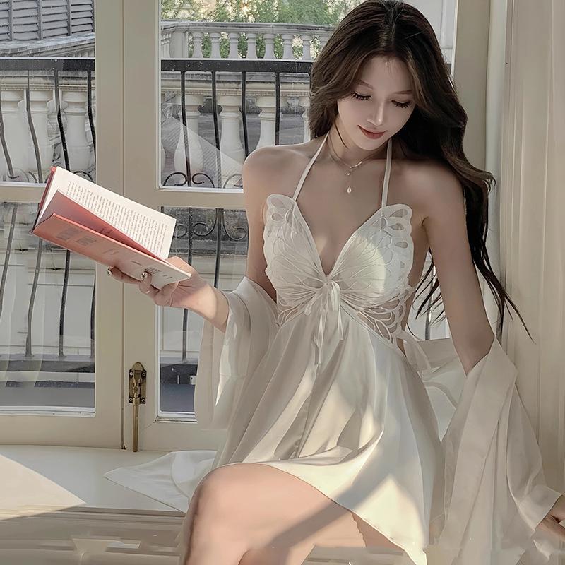 V36 (Có Đệm)Váy ngủ lụa latin hình cánh bướm xinh Đầm Ngủ Nữ Dress Women