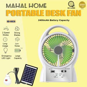 Solar electric fan Rechargeable solar fan with panel solar electric fan with emergency light