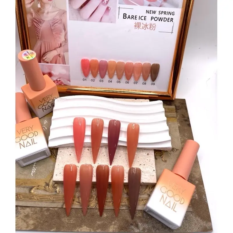 Set sơn thạch verygood nail set 9 chai (tặng kèm bảng màu) Nữ Sơn Gel