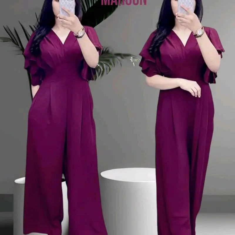 PAKAIAN JUMPSUIT WANITA CRINCKLE AIRFLOW Polos Panjang Crinkle Setelan