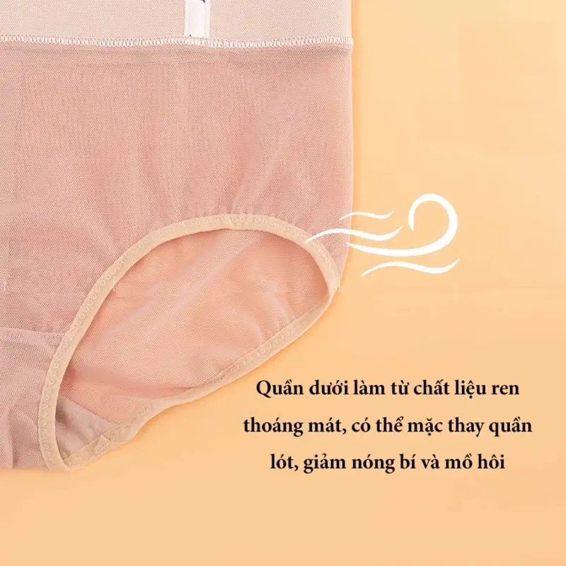 Quần Gen Nịt Cạp Cao Định Hình  Eo Có Thanh Chống Cuộn Nữ Áo 4