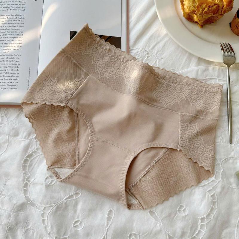 Set Quần Lót Cotton Cạp Cao Phối Ren Hông Q8218 Nữ - THỦY BIKINI Women 2