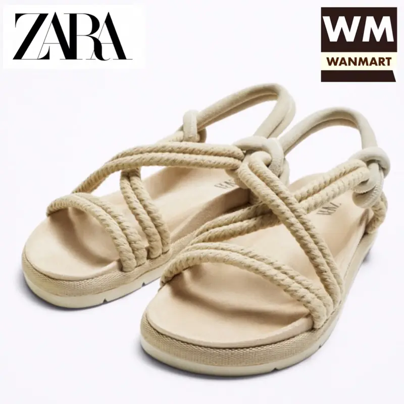 ZARA Men Sandal With Cords Sendal Gunung Pria Beige