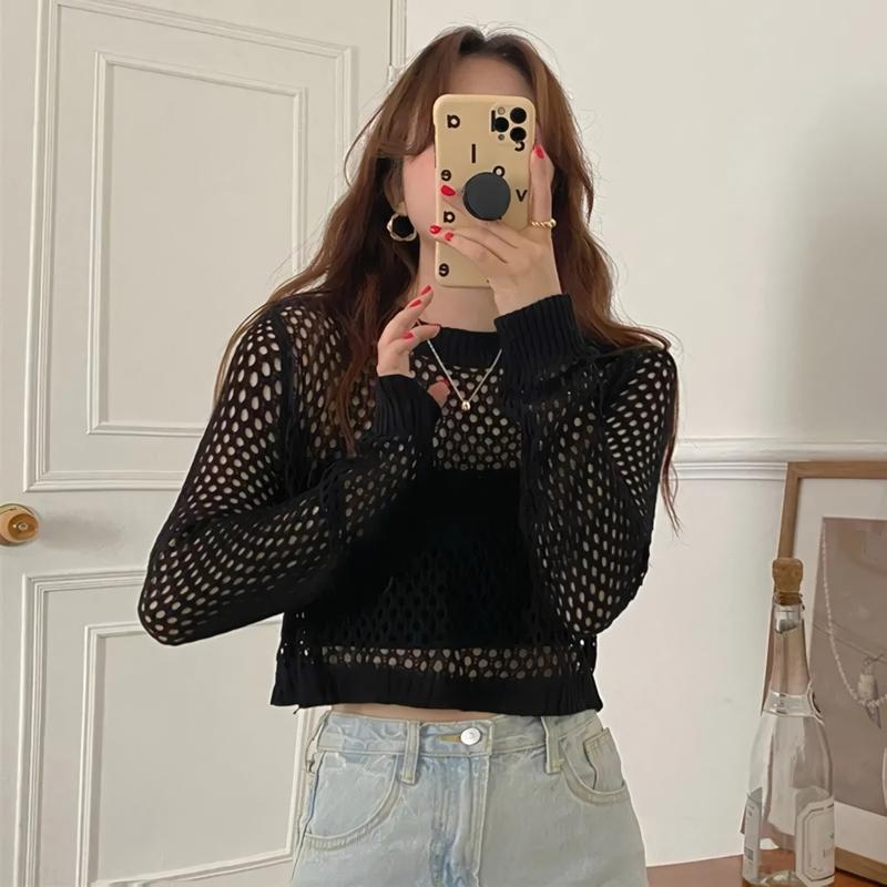 Basic Outer Crop Jaring Rajut Fuji terbaru 1