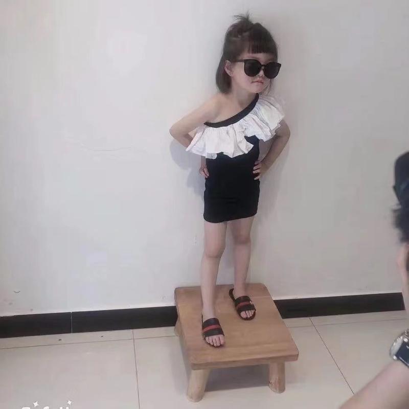 Váy Ôm Sát Cho Bé Gái, Cỡ Trẻ Em, Kiểu Trễ Vai Có Dây Đeo Co Giãn, Thiết Kế Xếp Ly Bodycon, Hợp Xu hướng Trình Diễn Thời Trang, Hàng Mới Về Mùa Hè 2025 5