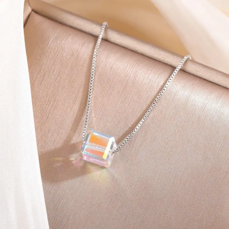 QMJ STORE - Q49 Dây chuyền CẦU VỒNG PHALE 7 màu lấp lánh, dây rút bạc nữ đẹp thời trang phụ kiện trang sức bạc 925 cao cấp NT15 7