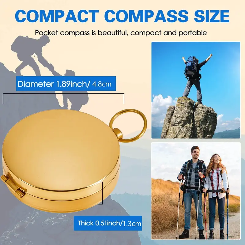 Vintage Compass Pocket Watch, Portable Compass Pendant with Night Light Function, Outdoor Camping Hiking Compass, Multifunctional Compass for Outdoor 1