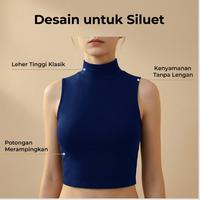 Gambar URU [1 PCS] Inner Top Turtleneck Tinggi Mini Wanita Slim Fit Basic Fashion Viral Terbaru - Dark Navy Biru, XS dari uru underwear Kab. Tangerang 3 Tokopedia