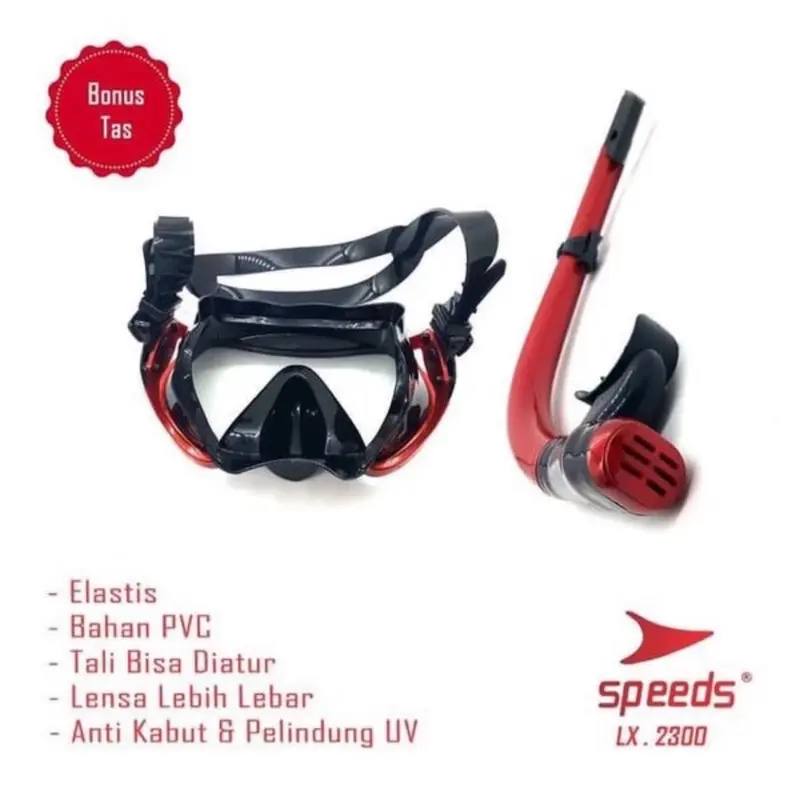 Kacamata Snorkling Speeds Alat Kacamata Diving Speeds Bonus Tas Jaring 0