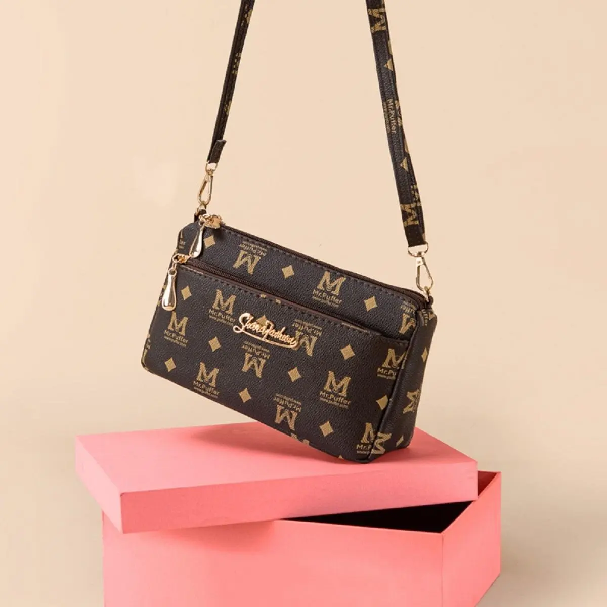 Túi xách nữ đeo chéo nhiều ngăn chất liệu da PU H41 Bag Đeo Vai