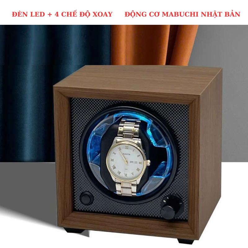 Hộp lên cót đồng hồ cơ Hộp 1 xoay bằng gỗ