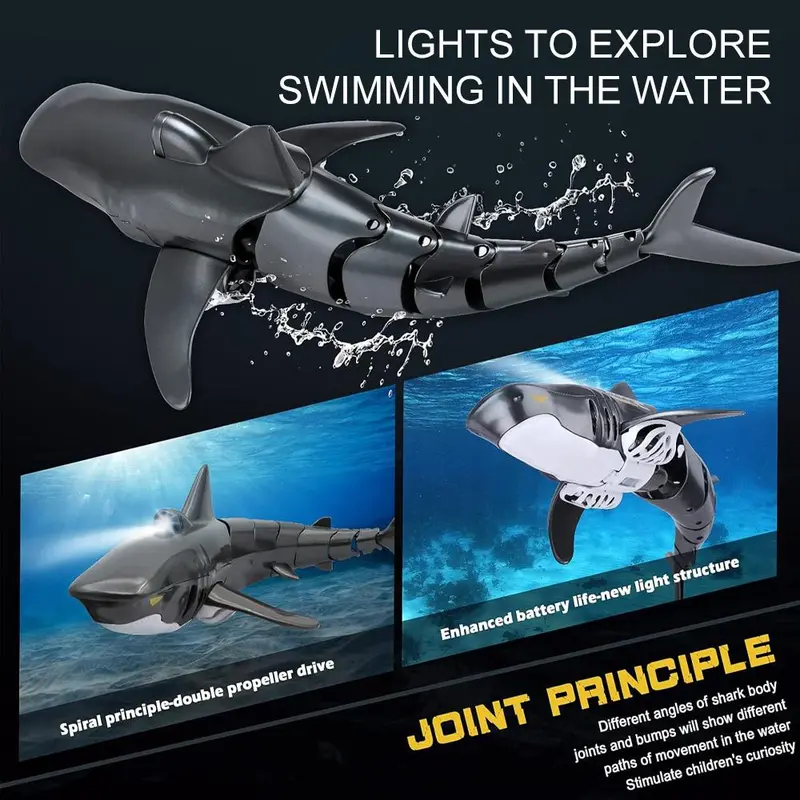 Remote Control Shark Toy, Simulation Shark Water Toy, 2.4Ghz Water Remote Control Toy, Suitable for Swimming Pool, Bathroom Bathtub, Fish Tank 2