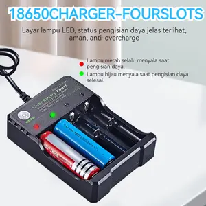 Perjalanan 4 Slot Portabel ABS Rumah Universal Pengisi Daya Baterai Isi Ulang Mobil Otomatis Rumah