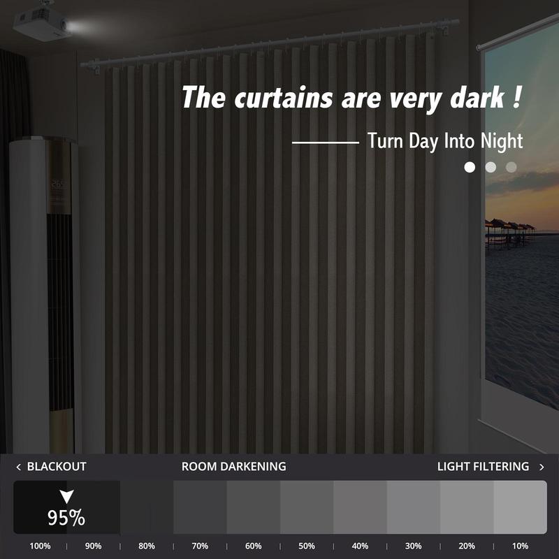 Vertical Door Curtain, 1 Count Blackout Door Curtain with Free Hanging Ring, Home Decoration for Living Room Bedroom Hotel 3
