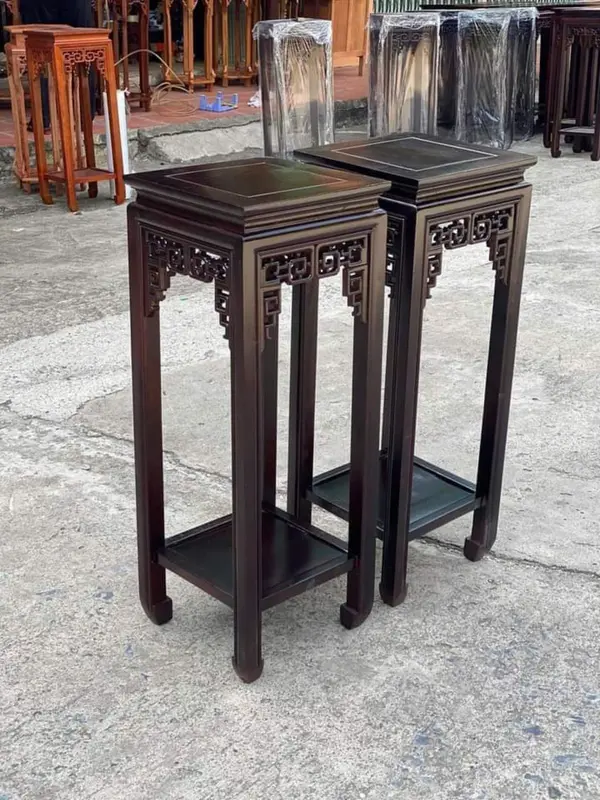 Đôn vuông gỗ lim Nam Phi (cao 50, mặt 30x30 cm) 4