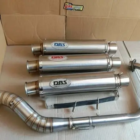 Knalpot Racing DBS Bulat Foto Getgit Satria FU Karbu Satria F untuk Motorcycle dengan Diameter Leher 50mm Tabung 3
