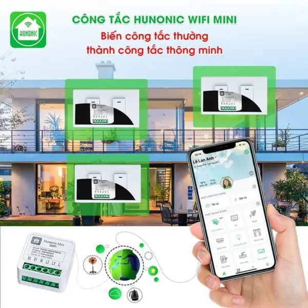 Công tắc thông minh điều khiển từ xa Hunonic Mini