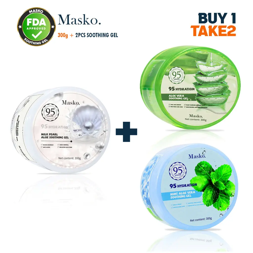 Buy 1 Take 2 Masko. Aloe Vera Soothing Gel Brightening Hydrating  Moisturizing For All Skin 300ml - TikTok Shop Philippines