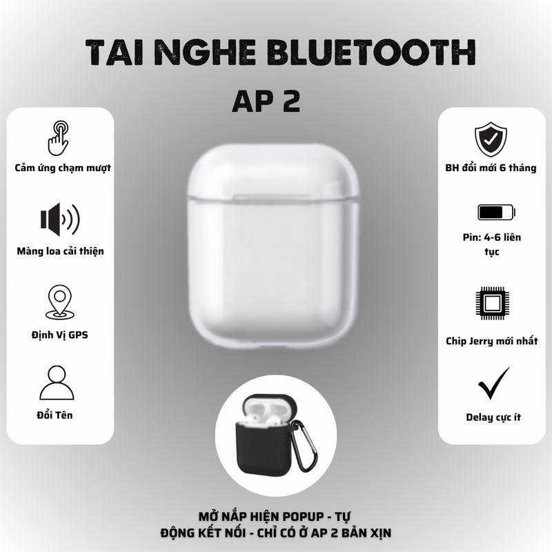 Tai nghe Bluetooth AP2 xịn 2025 định vị, đổi tên, tặng ốp trong, Bảo Hành đổi MỚI trong 6 tháng, Freeship Nhét Tai Nghe Nhạc Earphone di động tai nghe trong & tai nghe pintrâu Trên tai đào tai nghe iphone