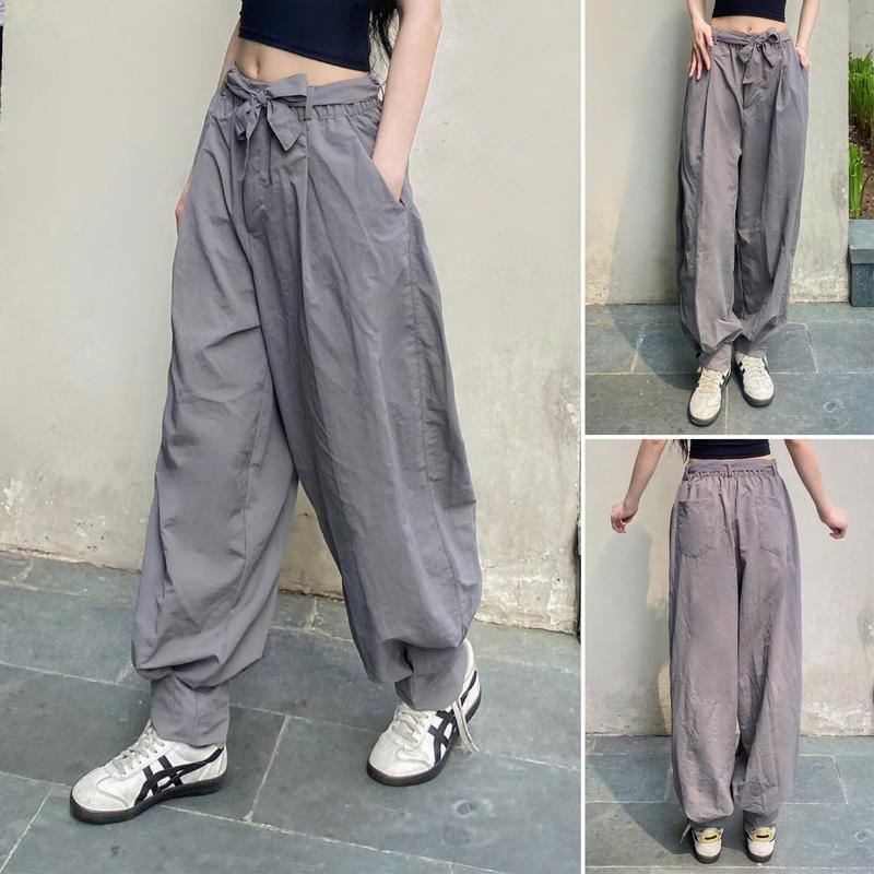 [PREMIUM] Quần Dáng Rộng 2.0 HR138 by GLADIMAX Lưng Chun Nữ Vải Gió, Thời Trang Cá Tính -  Parachute Pants Big Size quan hack dang xinh Trắng