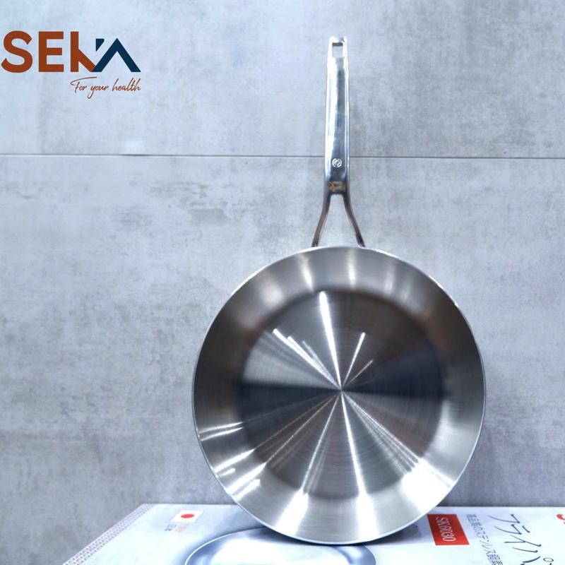 Chảo Inox Nguyên Khối Chống Dính SEKA Dùng Cho Mọi Loại Bếp, 3 Size lựa chọn sâu lòng và nông lòng. Bảo hành 12 tháng chaochongdinh goldsun nồi bộ