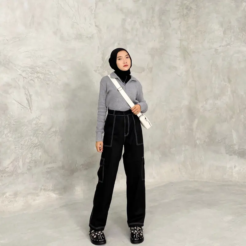 HL Cargo List Pants Korean Style - Banyak Warna Realpict Casual 7