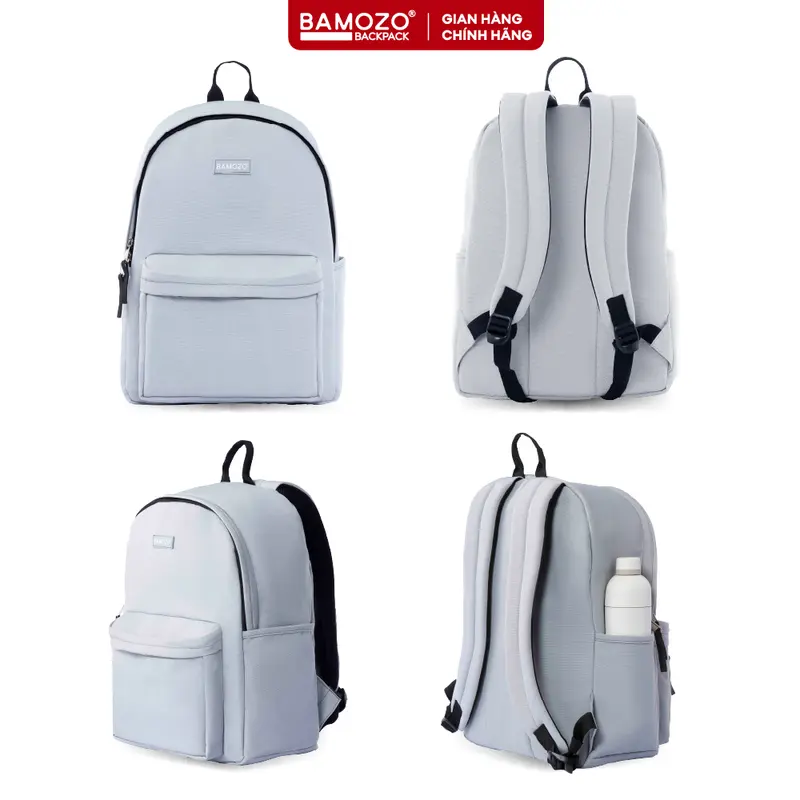 Balo Đi Học Nam Nữ  Bamozo Basic Backpack - Balo Đựng Laptop 15.6 Inch - Trượt Nước Chống Sốc Tốt - Balo Canvas Nhiều Màu chỉ giặt tay khỏe mạnh 2