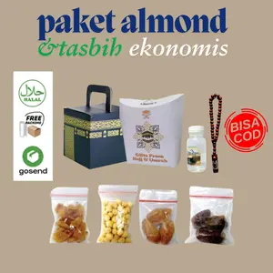 Oleh Oleh Haji dan Umroh paket dus teng-teng/ tali  kabah paket kacang almond TASBIH 33 dengan atau tanpa zamzam Gift Kismis Food Snacks