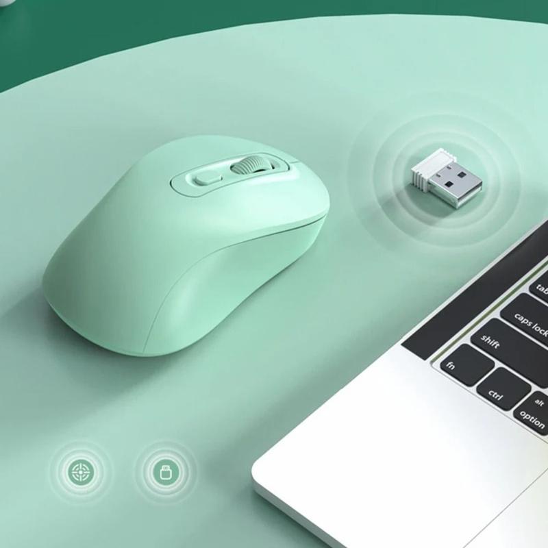 Chuột không dây dễ thương 2.4GHz Chuột không dây Macaron Không tiếng ồn 1600DPI Chuột không dây công thái học Tiêu thụ năng lượng thấp Trọng lượng nhẹ Chuột không dây đầy màu sắc Pad máy tính máy tính máy tính xách tay